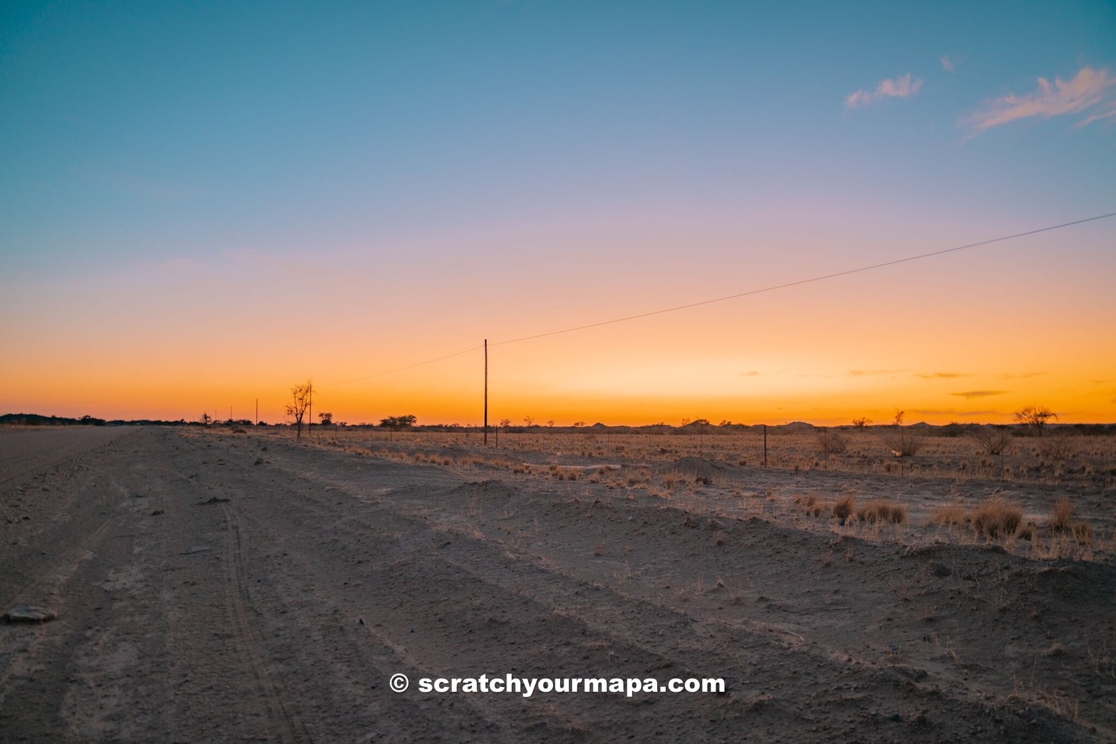 driving Quiver Tree Forest in Namibia at sunrise