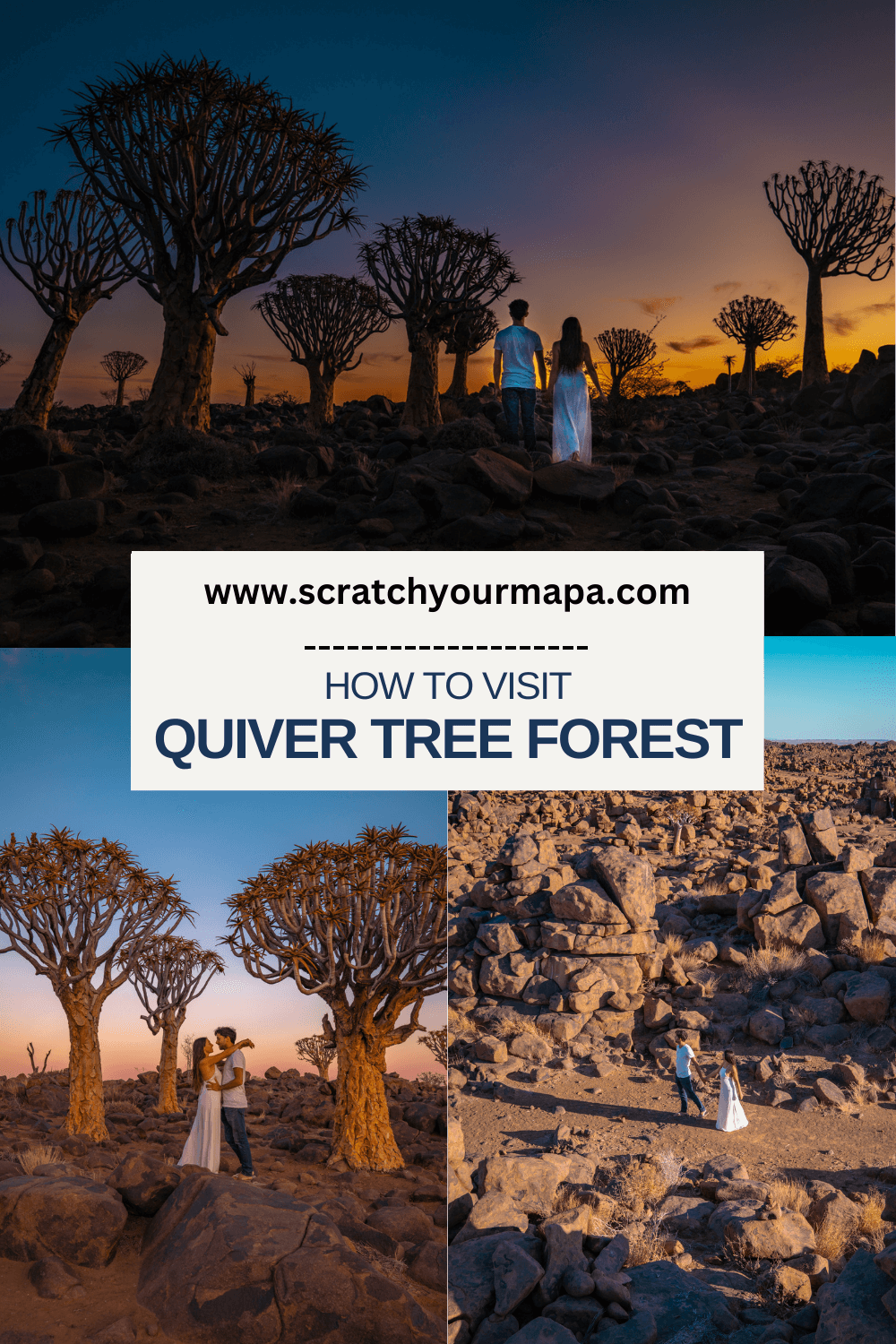 sunset at Quiver Tree Forest in Namibia