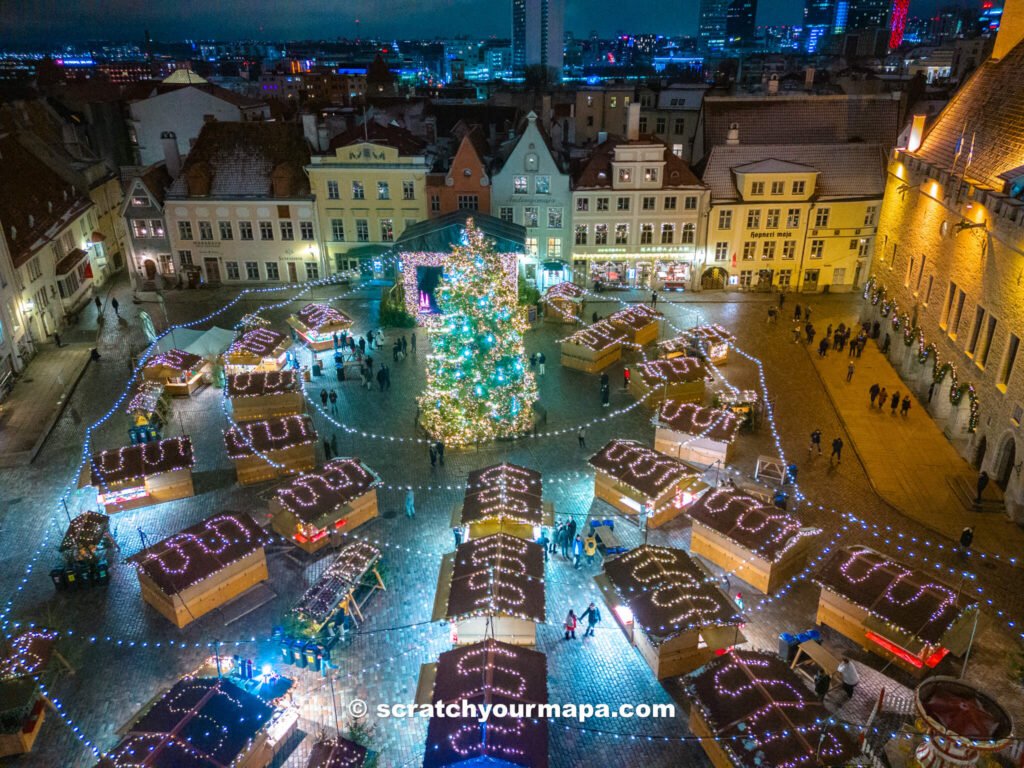 town hall square in the old town in Tallinn, Estonia