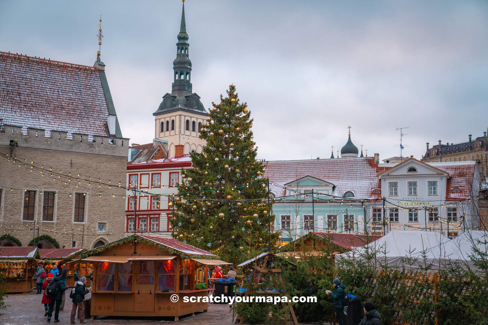 town hall square in the old town in Tallinn, Estonia