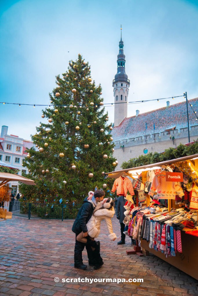 old town square in the old town in Tallinn, Estonia