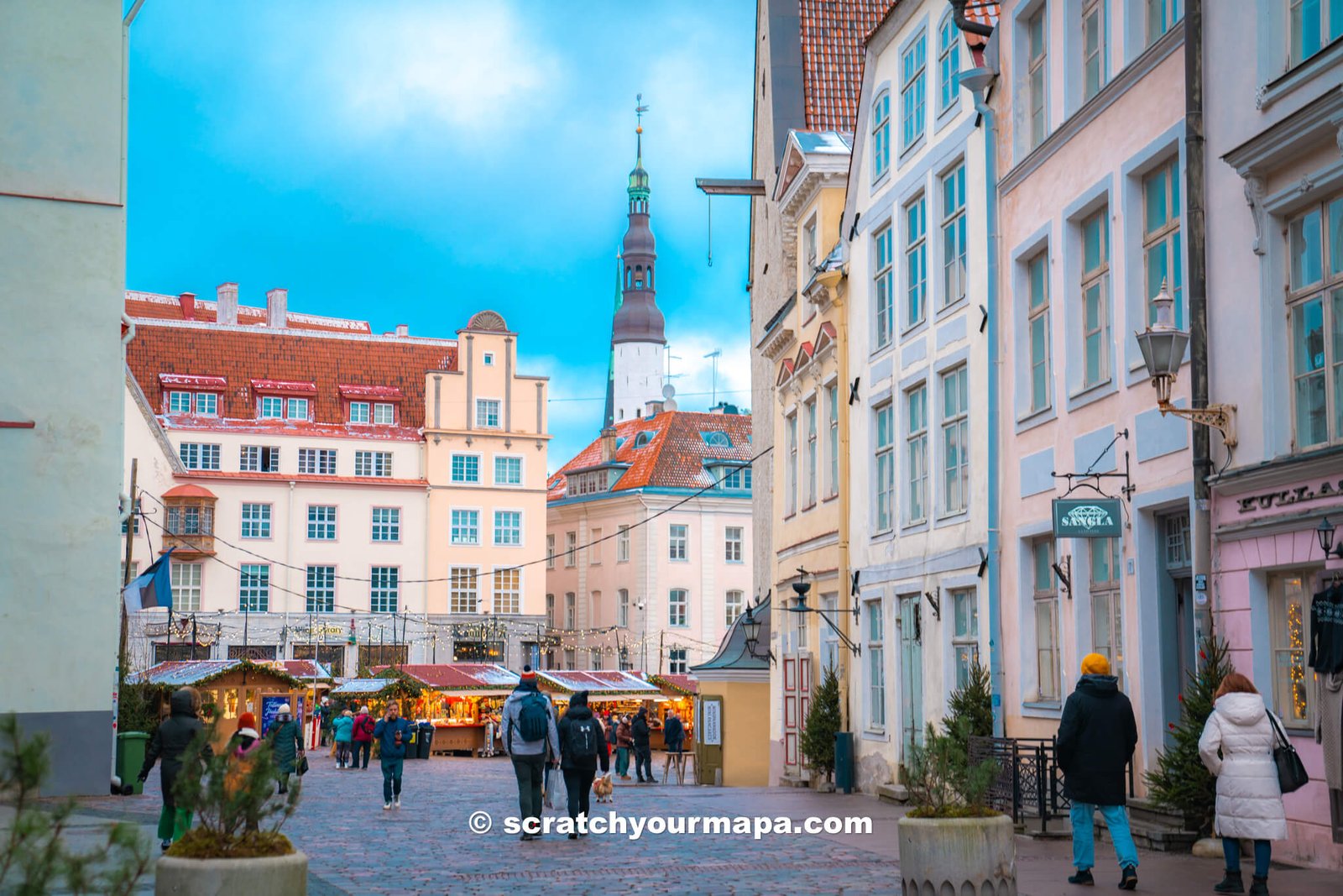 town hall square in the old town in Tallinn, Estonia