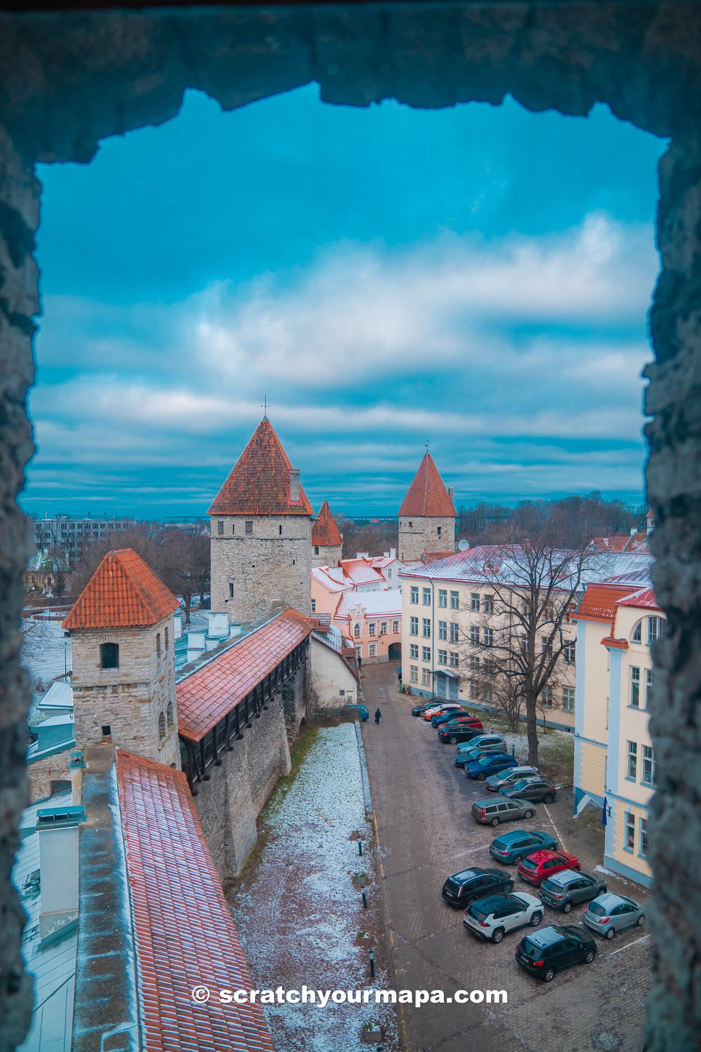 Hellemann Tower & Town Wall Walkway in the old town in Tallinn, Estonia