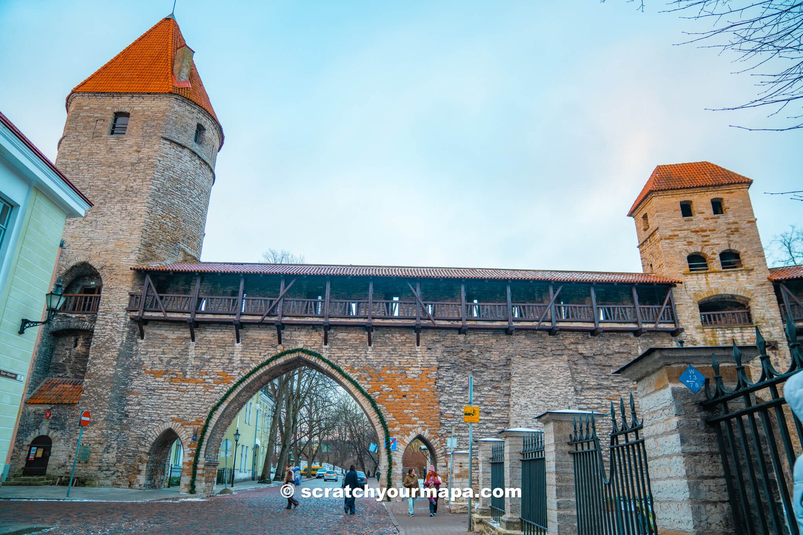 Sauna Tower and Nunna Tower in the old town in Tallinn, Estonia