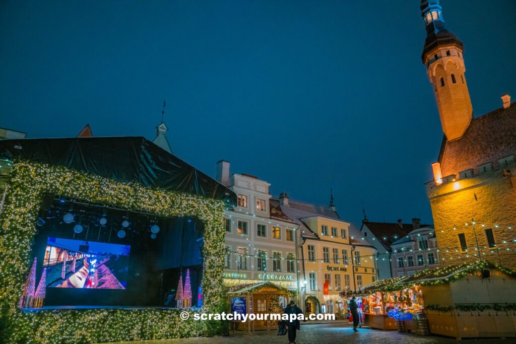 Christmas market in Tallinn in winter