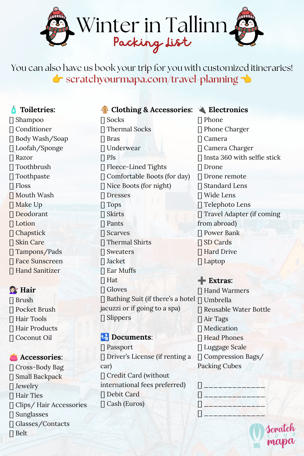 Tallinn Winter Packing List