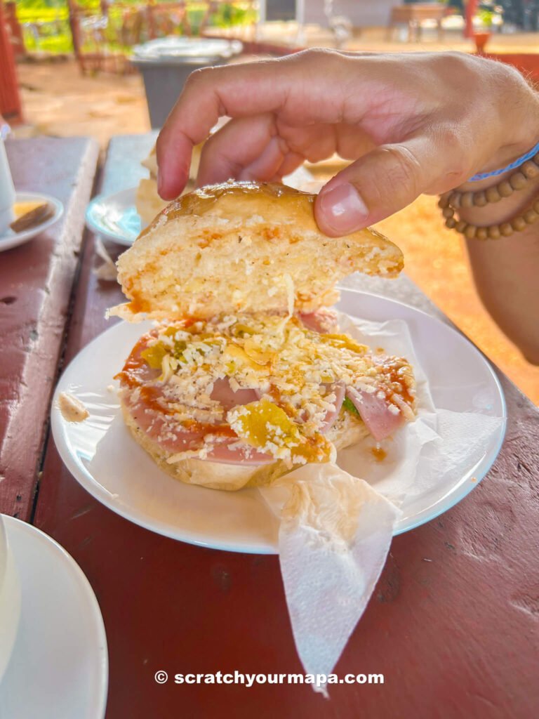 horrible ham and cheese sandwich in Cuba