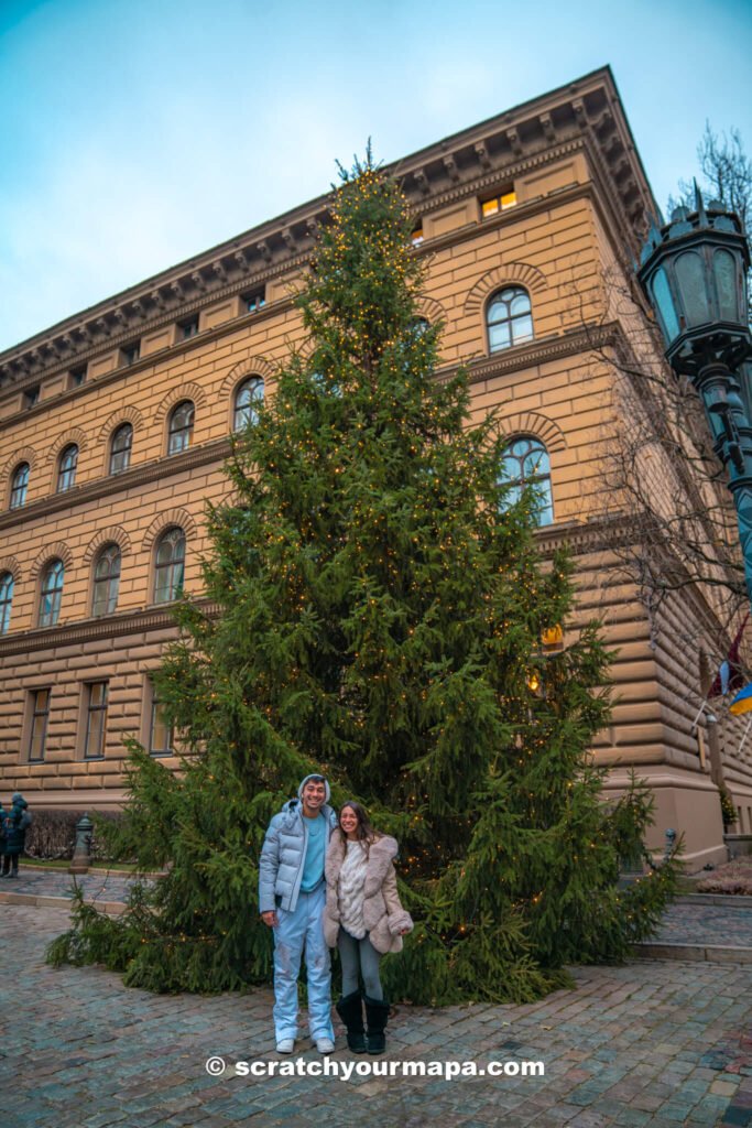 historic center in Riga in winter