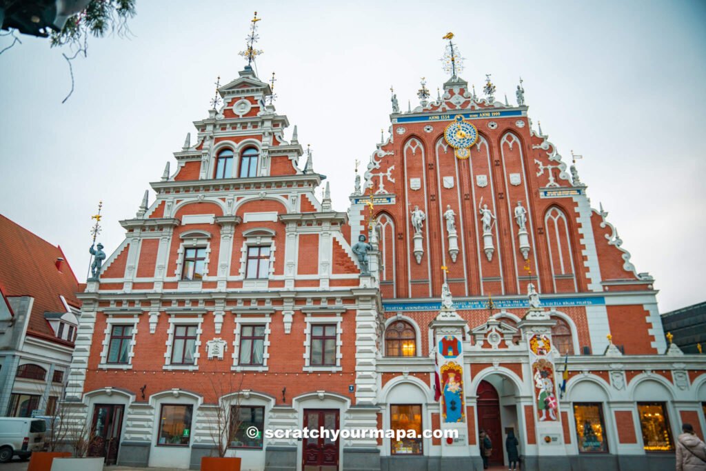 historic center in Riga in winter