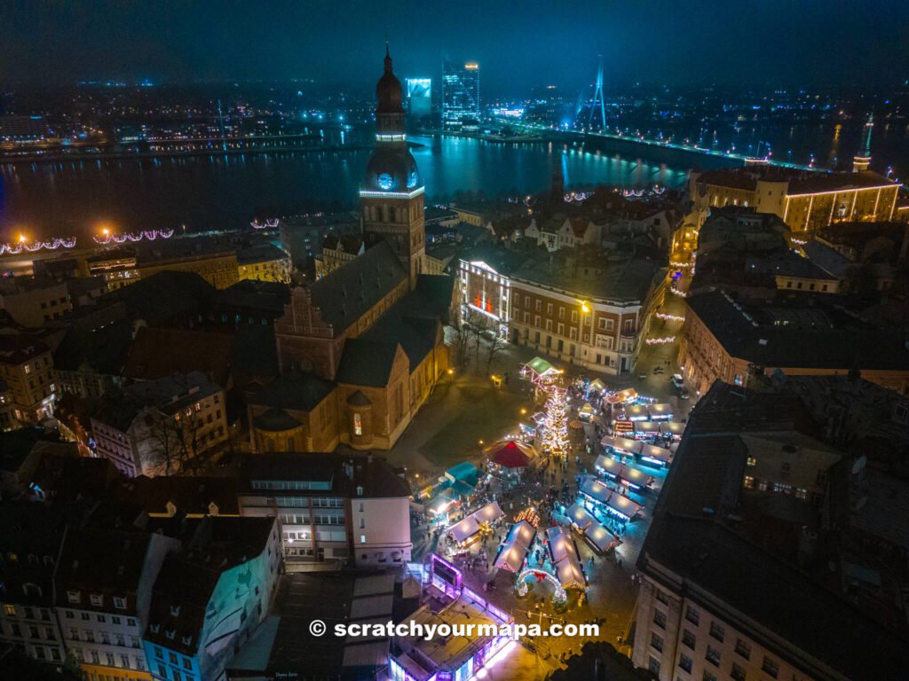 Christmas Market in Riga in winter