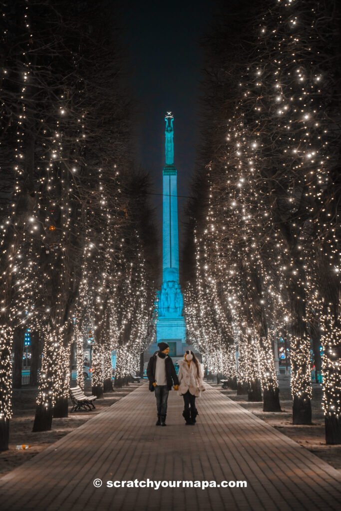 Christmas decor in Riga in winter