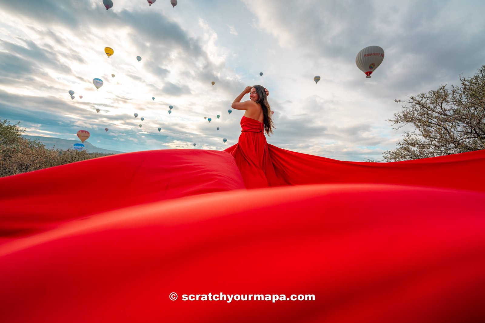 flying dress photo shoot - carpet shop - the best things to do in Cappadocia