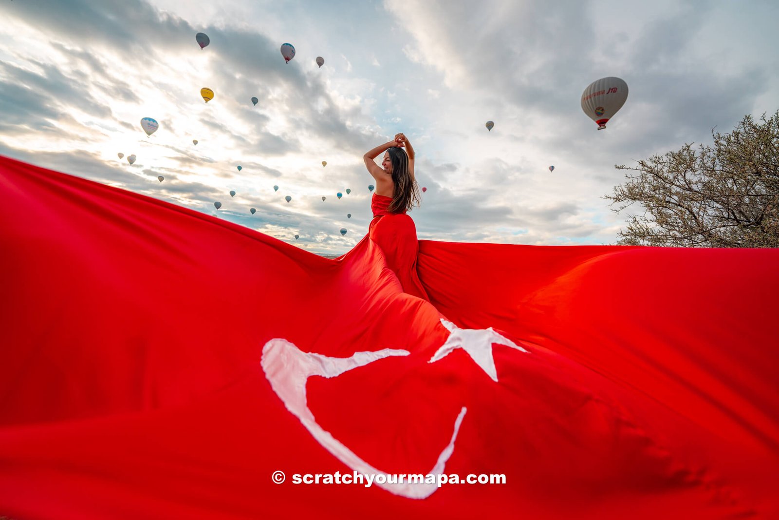 Flying dress photo shoot in Cappadocia - unique activities in Cappadocia