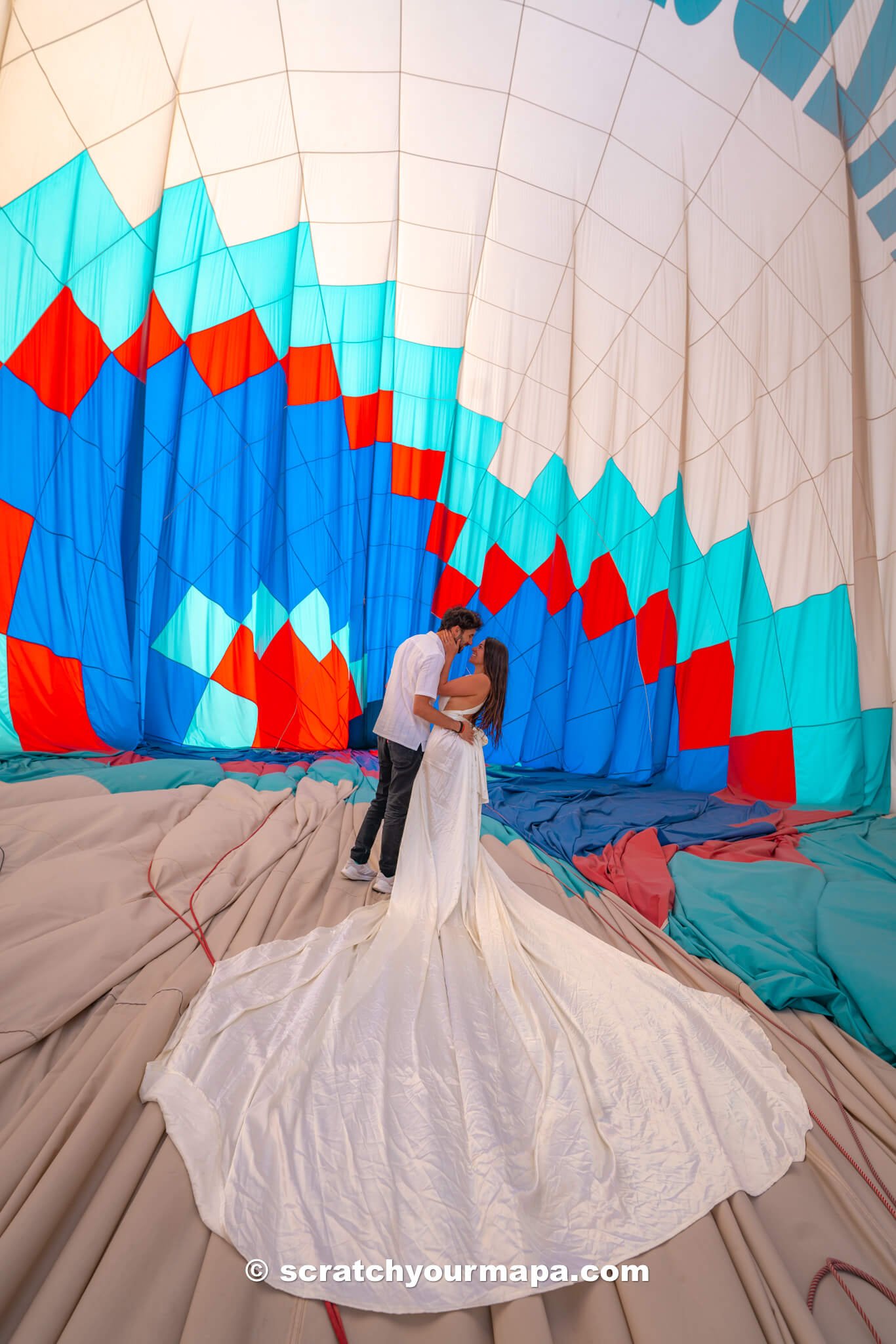 inside the hot air balloon in Cappadocia