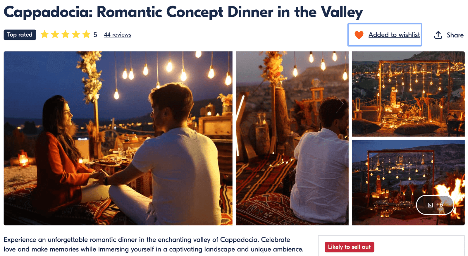 romantic dinner in Cappadocia - unique activities in Cappadocia