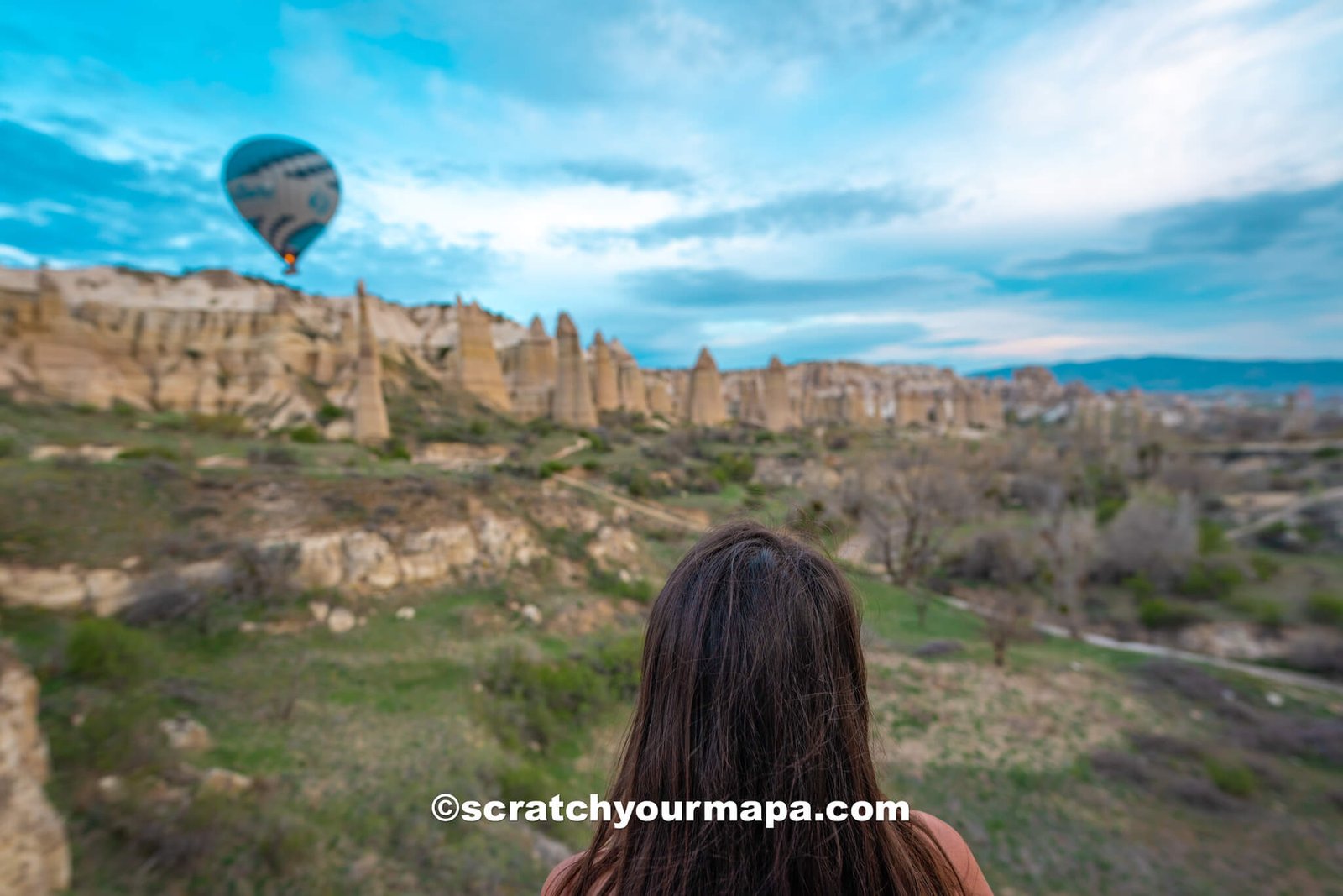 riding in a hot air balloon in Cappadocia