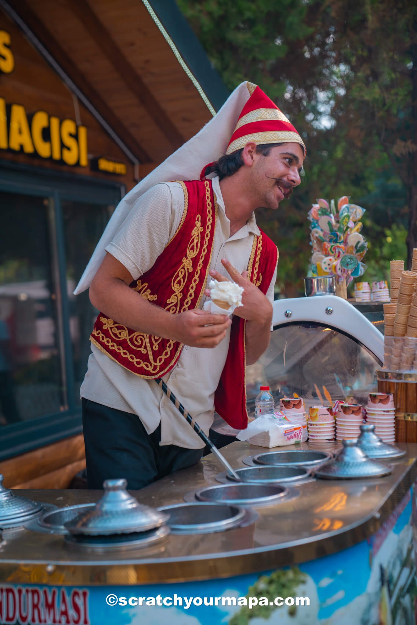 Turkish ice cream in Avanos, Cappadocia