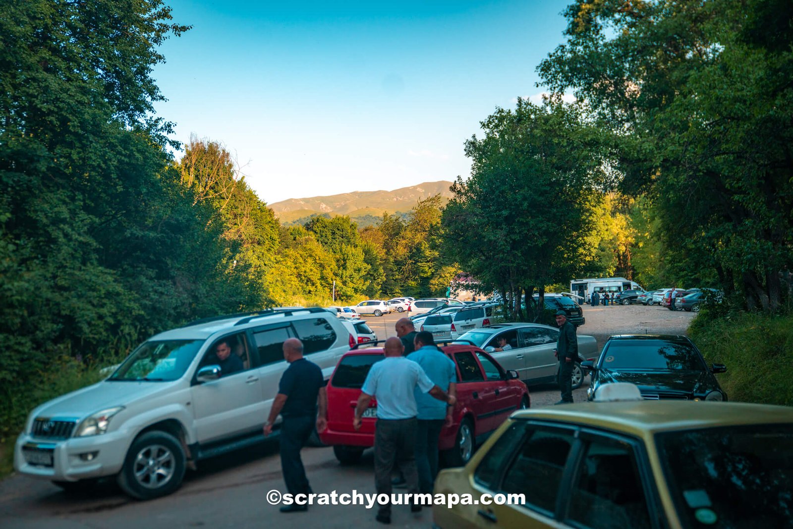 parking at Goygol National Park, Azerbaijan