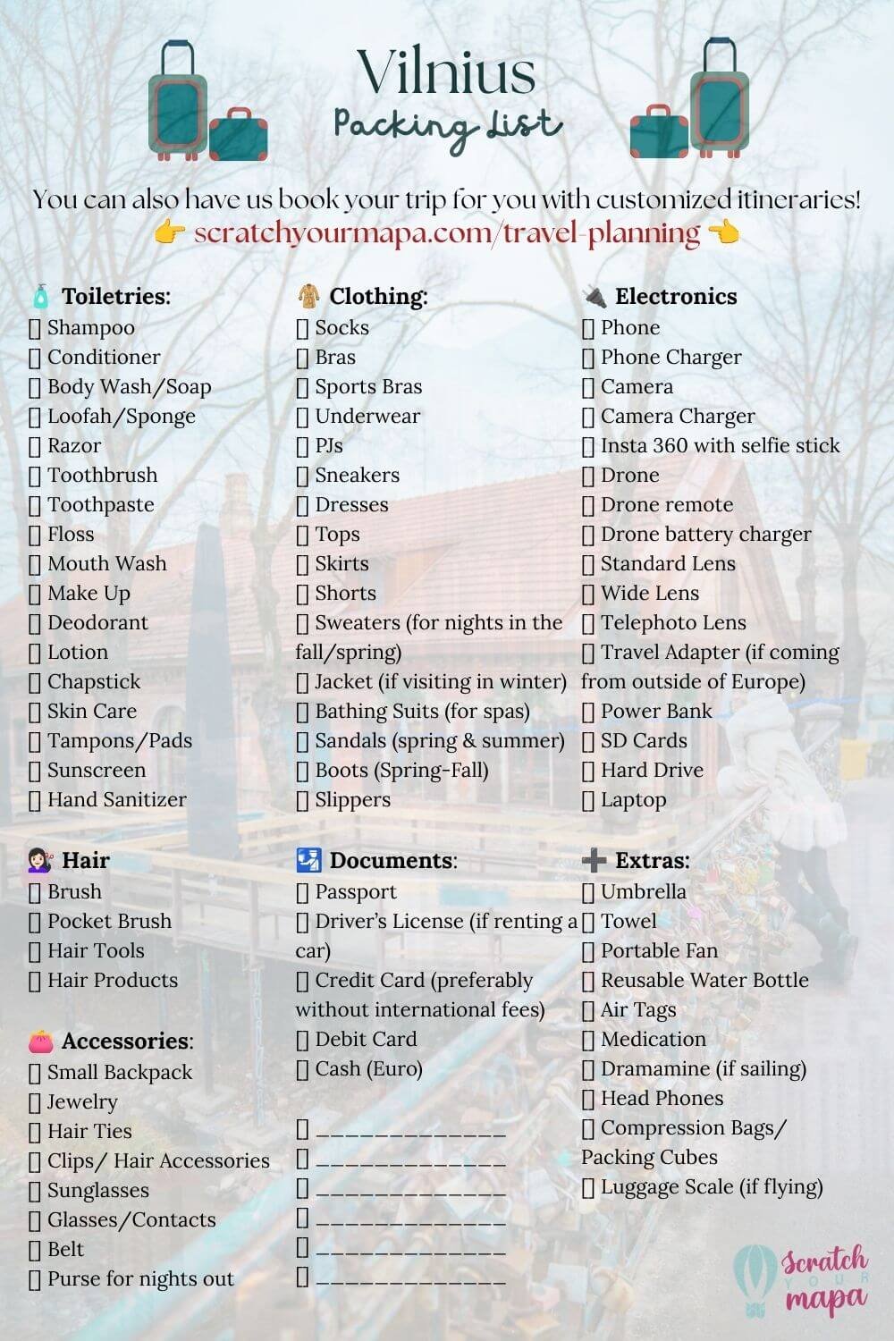 Vilnius packing list