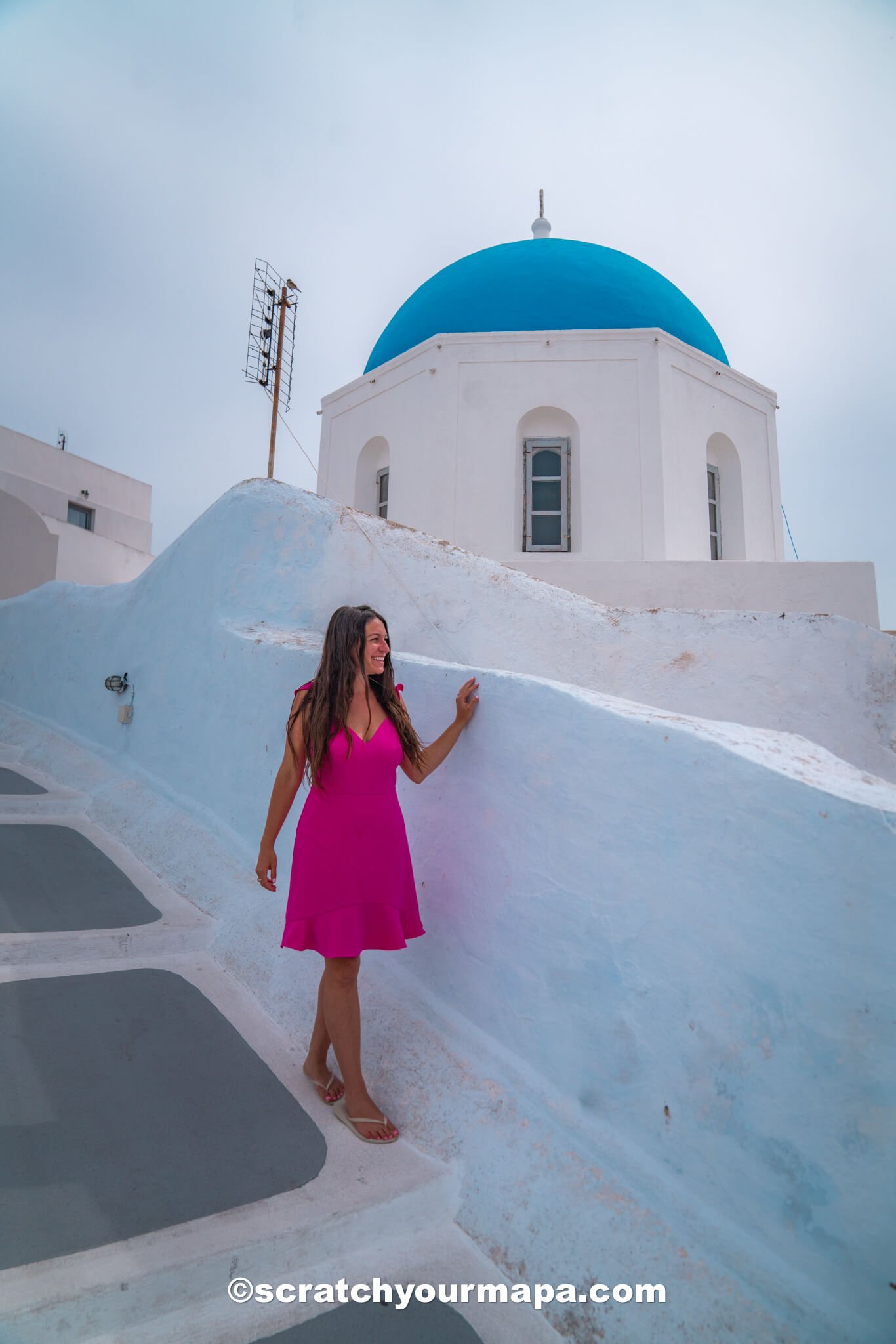 Panagia ton Eisodion in Megalochori - blue domes in Santorini