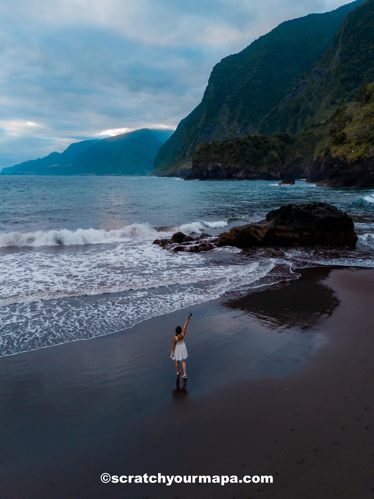 trip to Madeira, Portugal - black sand beach