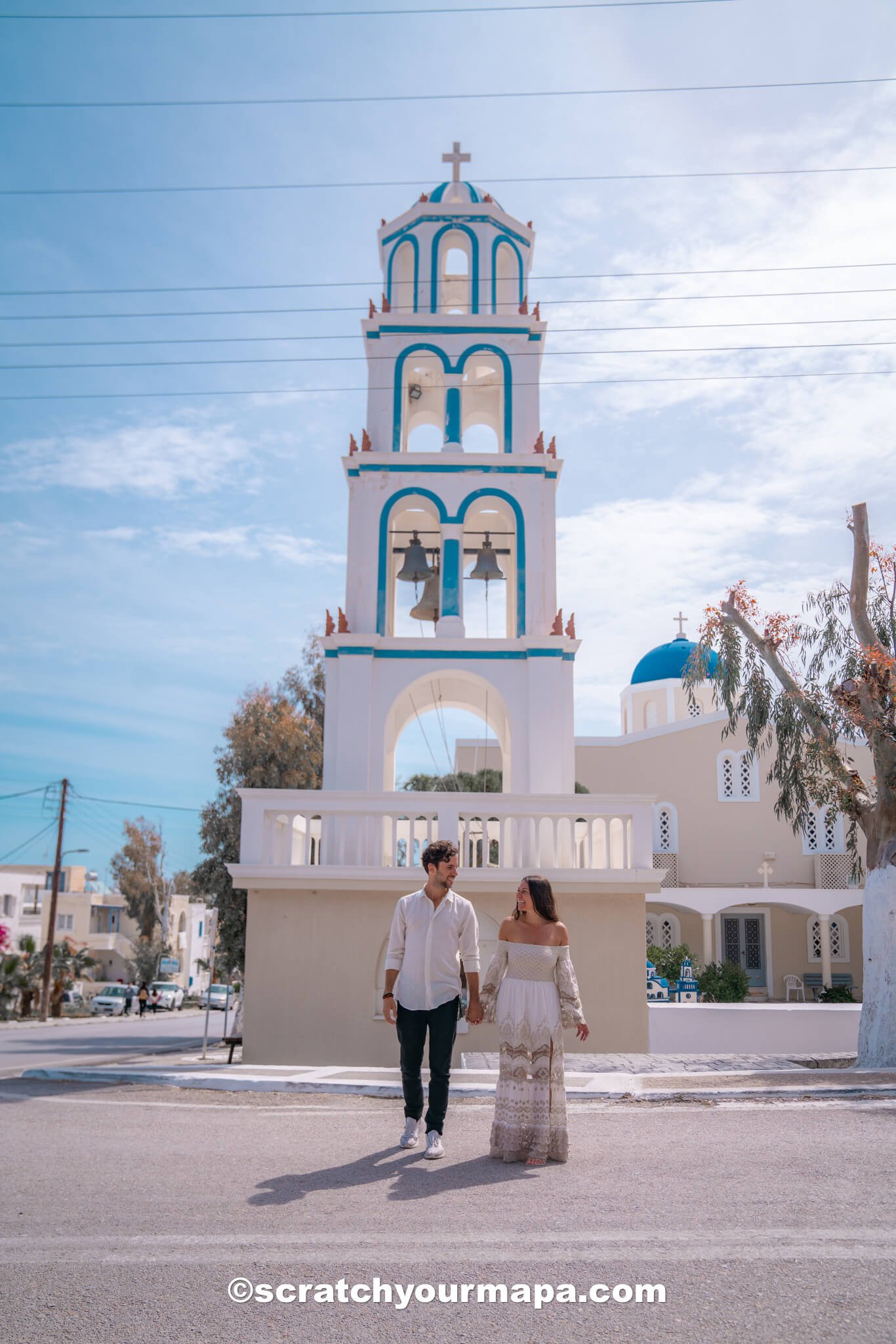 Holy Cross church in Kamari - best photo spots in Santorini