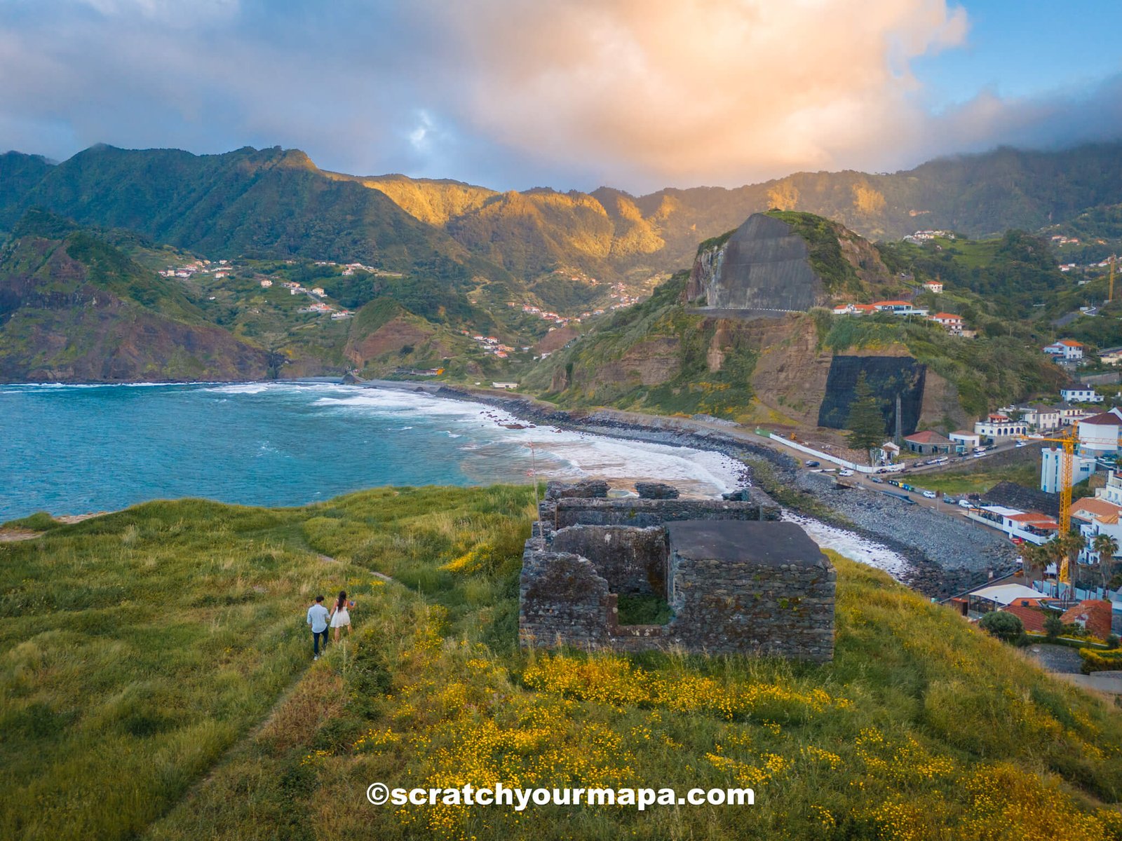 drone shot of Fortim do Pico - best viewpoints in Madeira