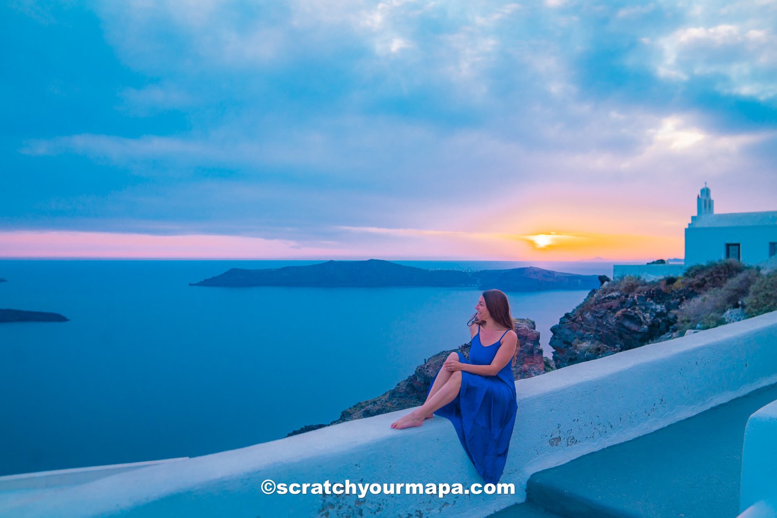 sunset in Imerovigli, Santorini