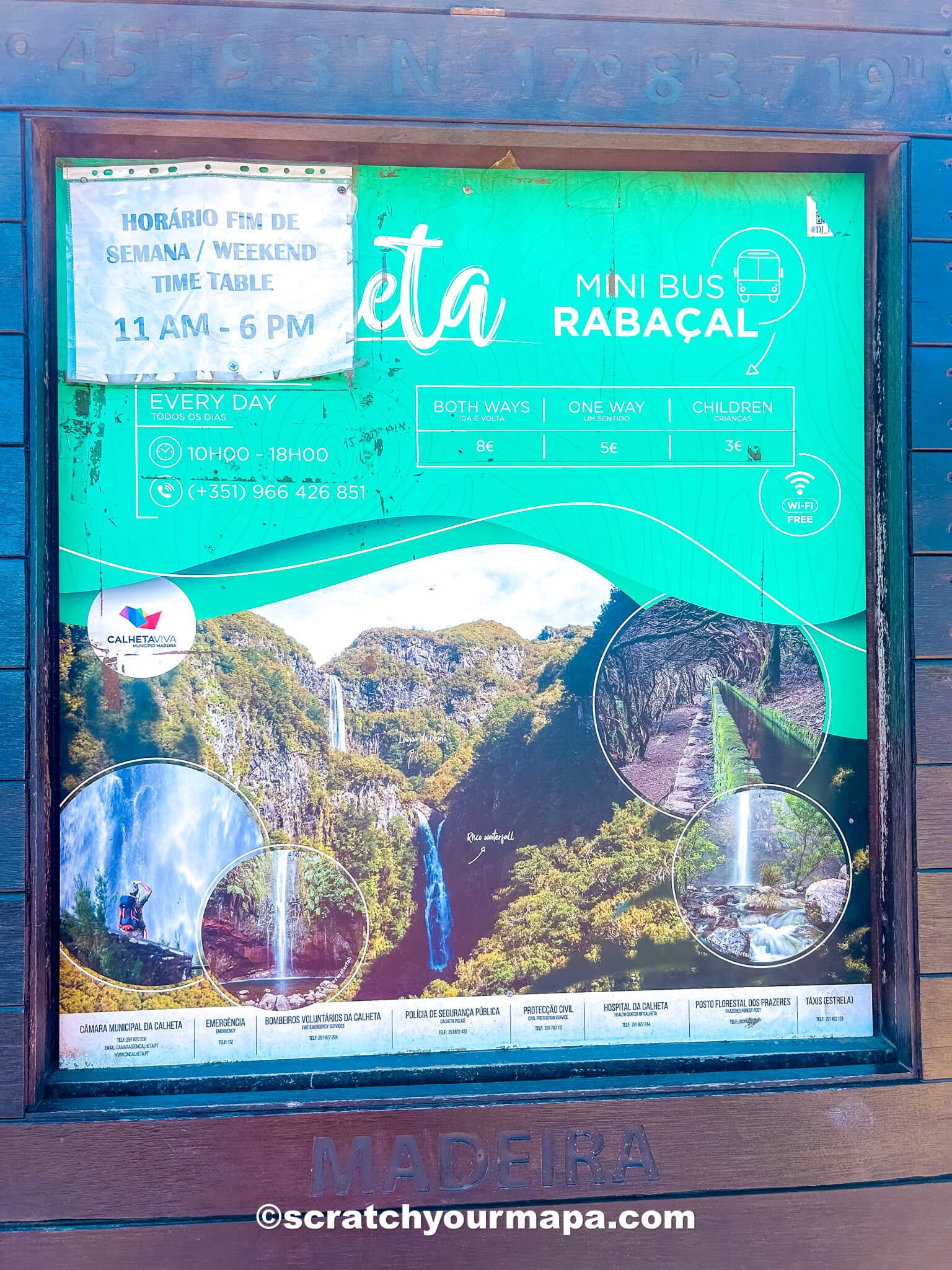 shuttle 25 Fontes trailhead in Madeira