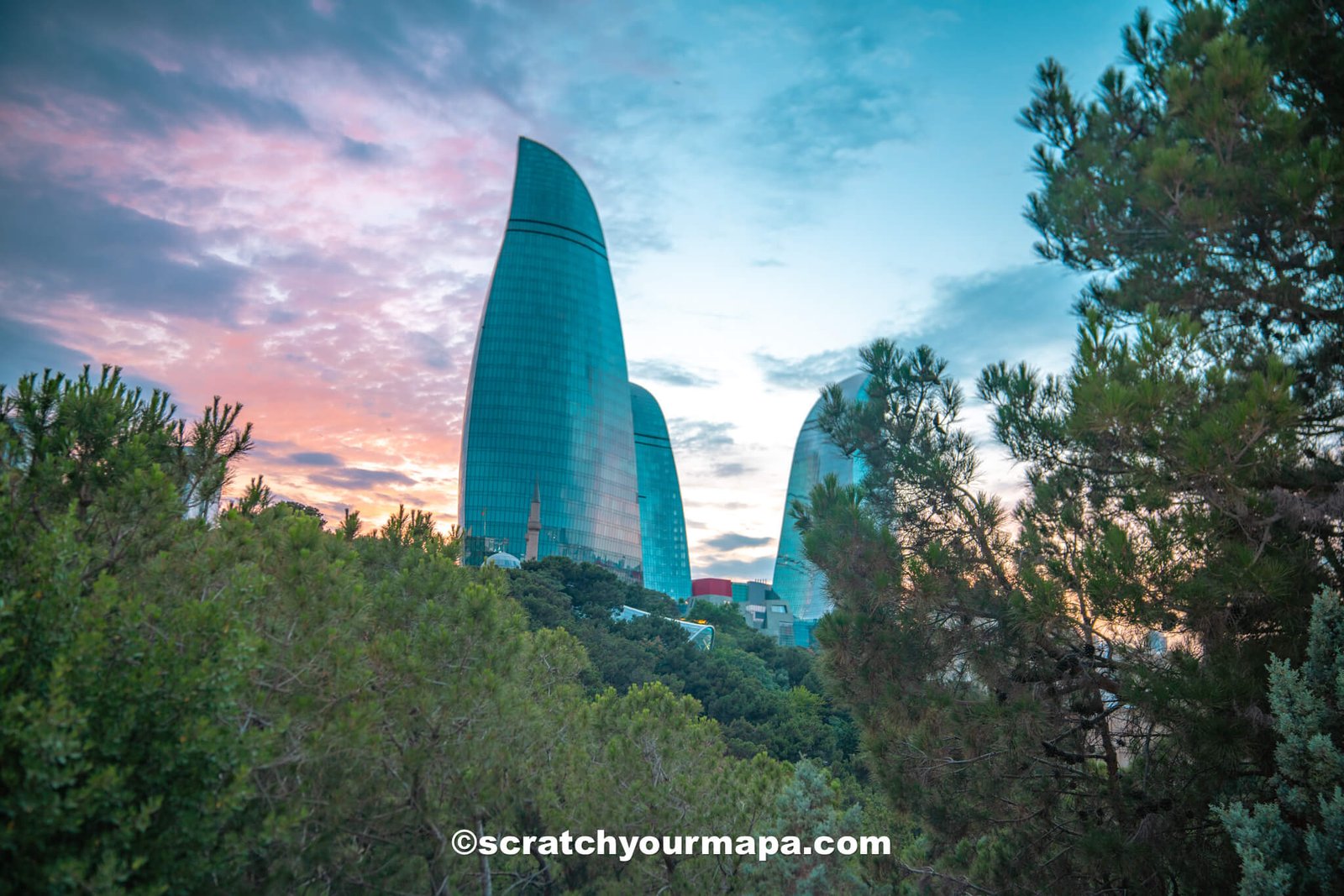 flame towers - best photo spots in Azerbaijan