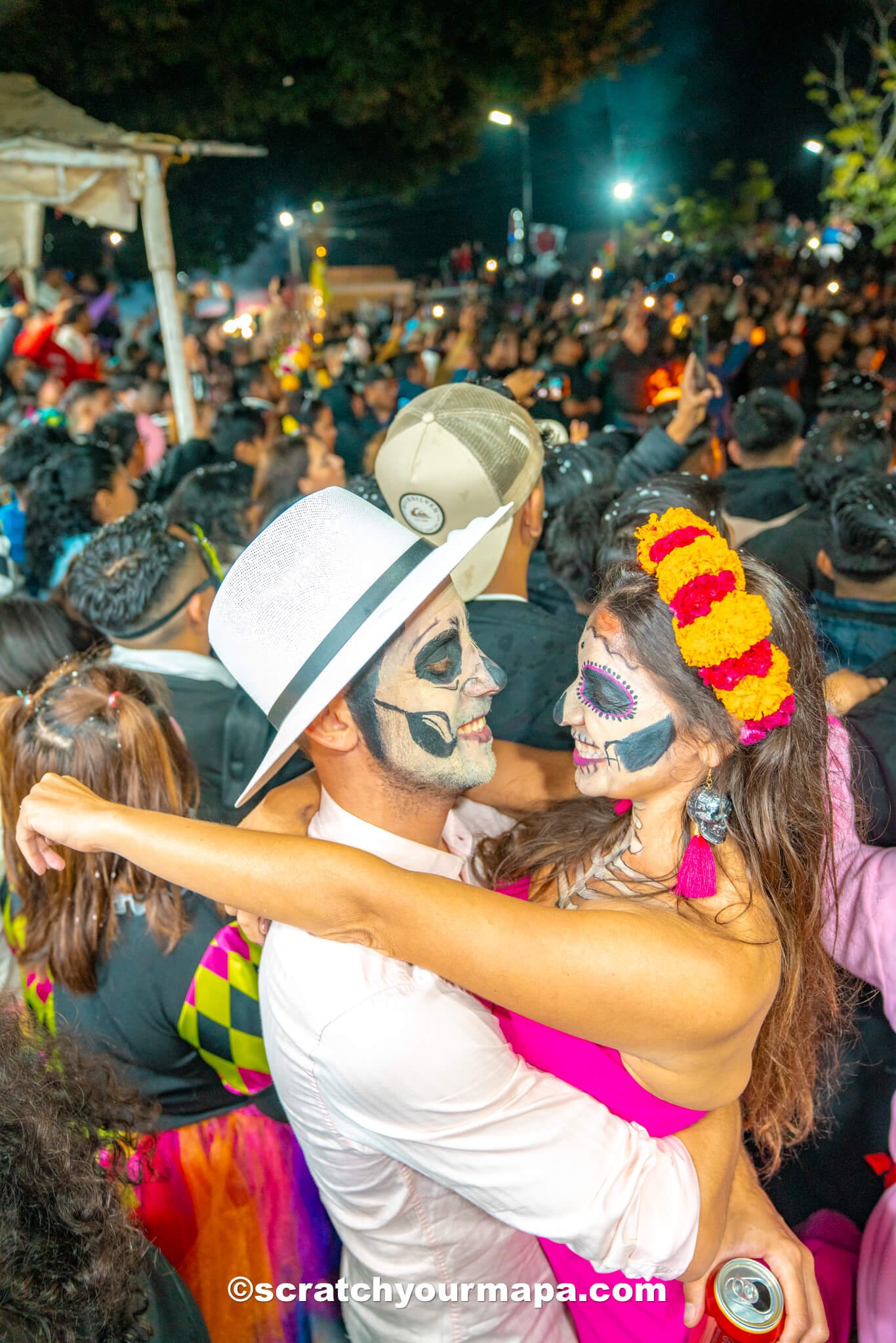 fire ceremony during Dia de Los Muertos in Oaxaca, Mexico