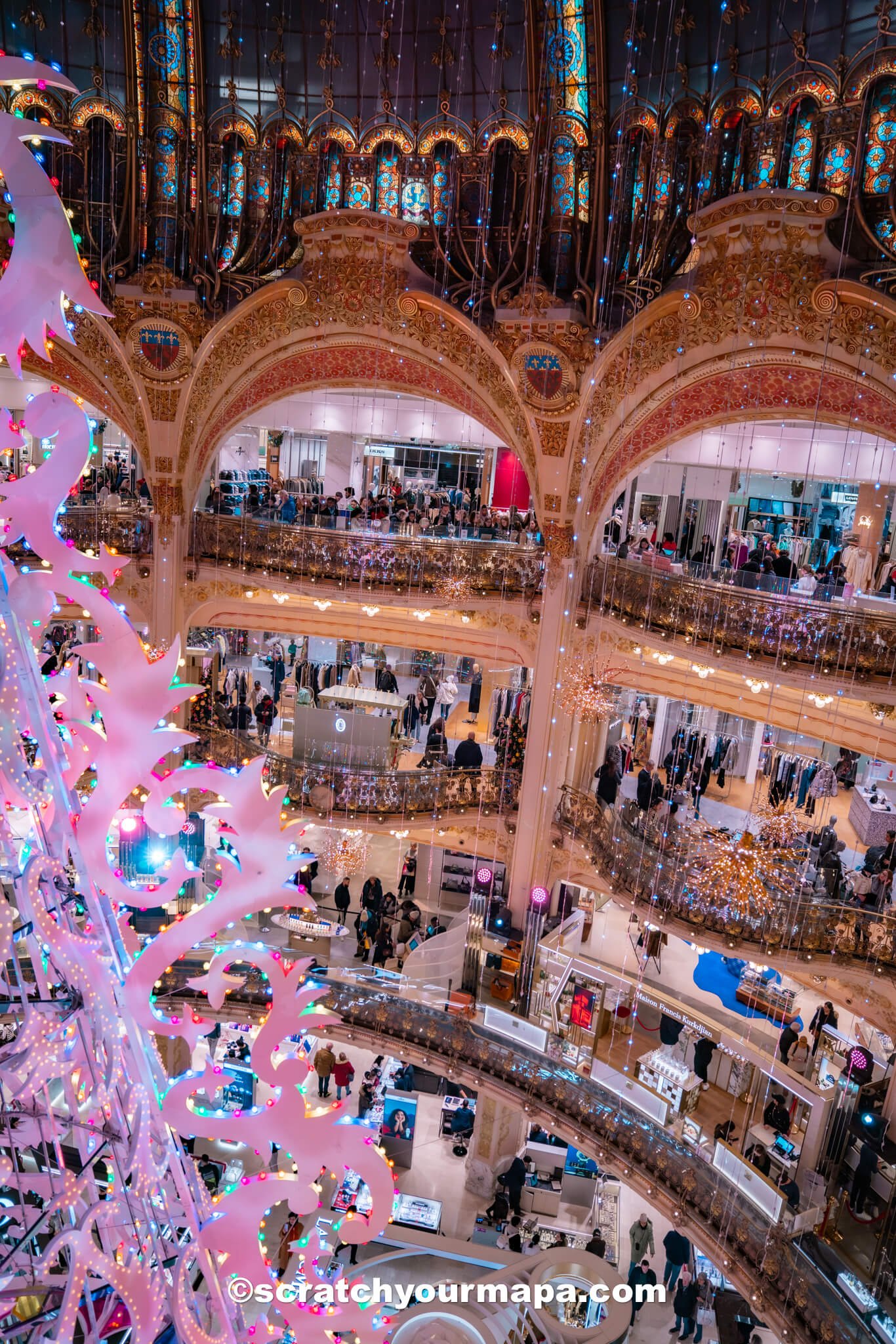 Galeries Lafayette for Christmas in Paris, France