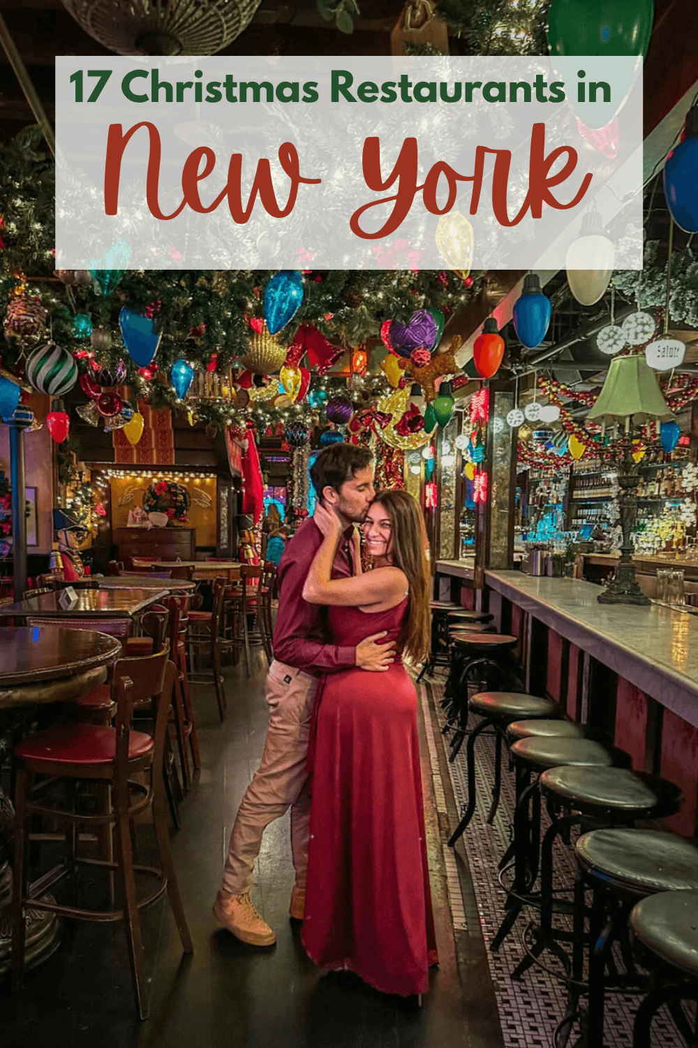 Christmas restaurants in NYC pin