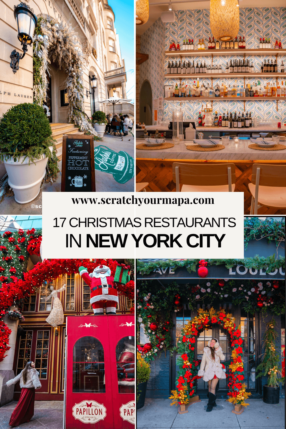 Christmas restaurants in NYC pin