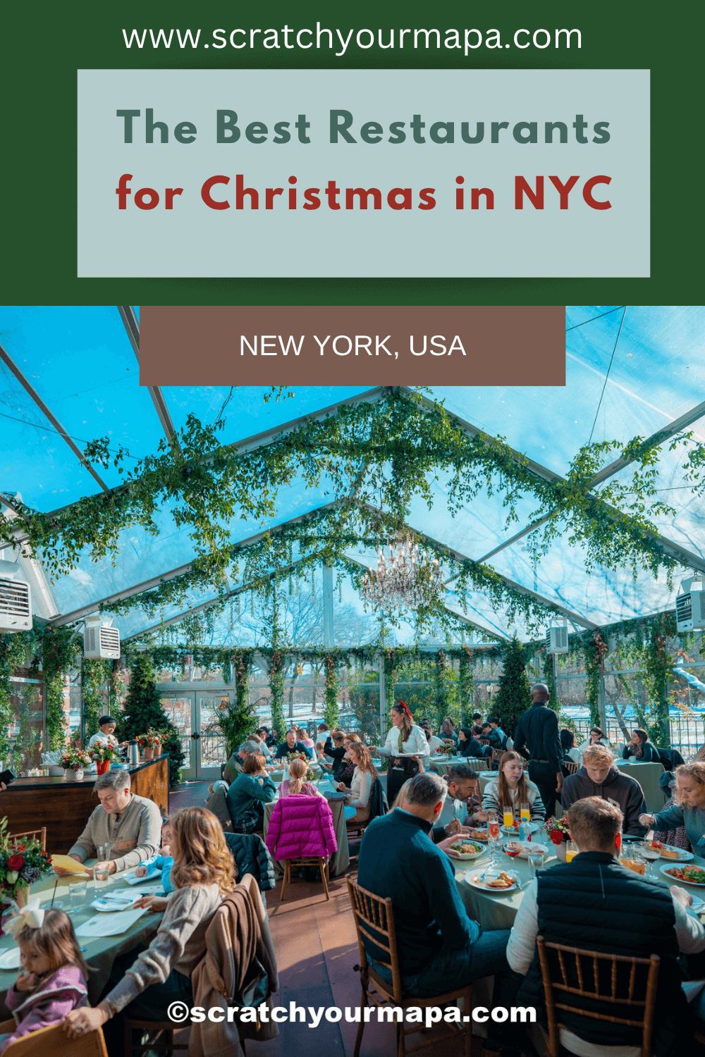 Christmas restaurants in NYC pin