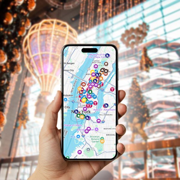 Christmas in NYC map for tourists