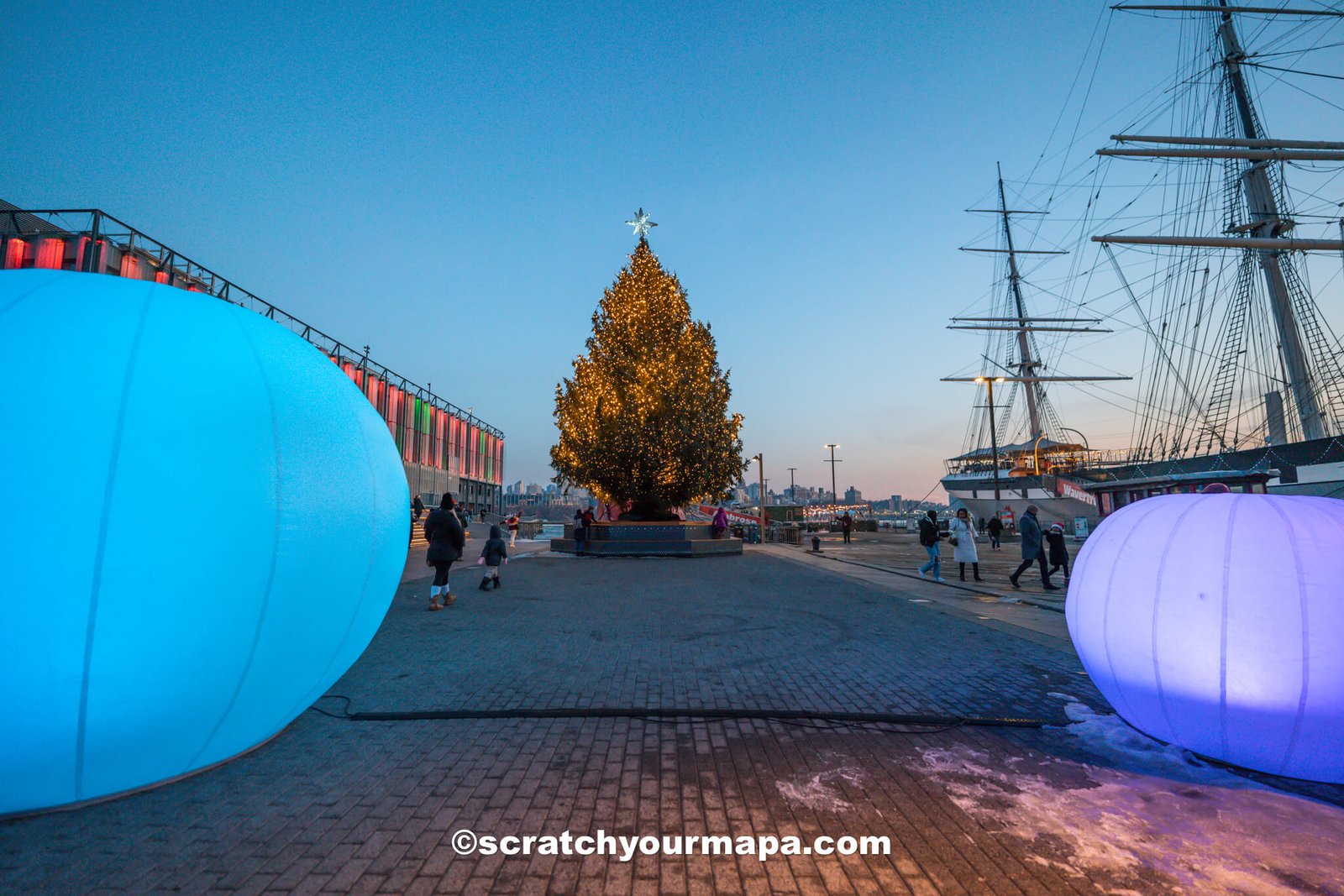 The Seaport - best Christmas decorations in NYC