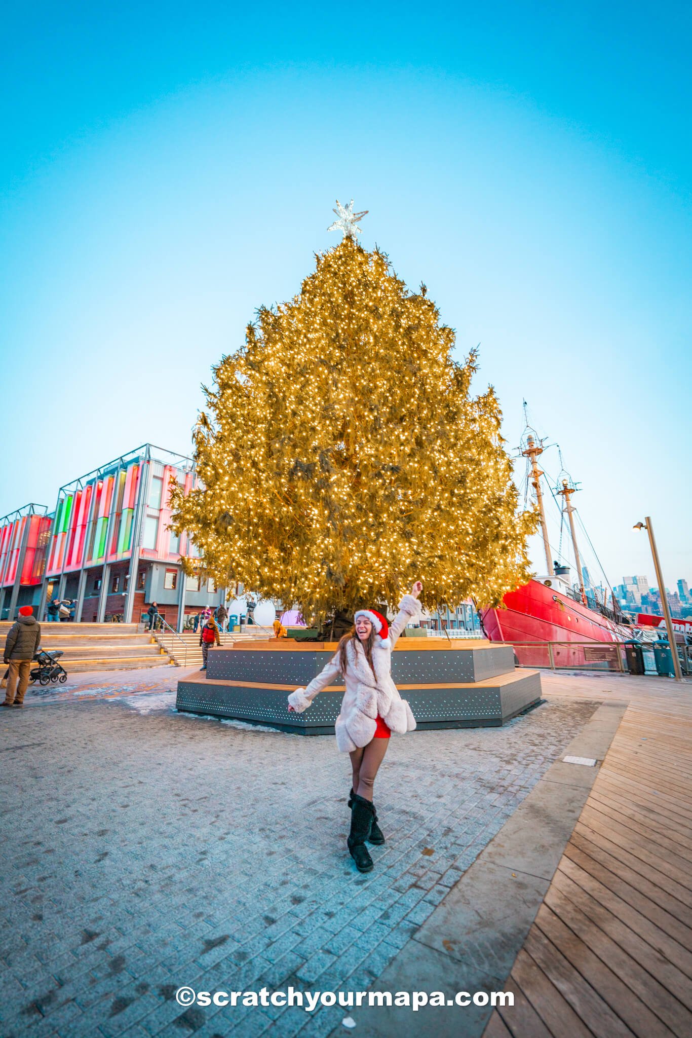 Pier 17 in the Seaport - best Christmas trees in NYC