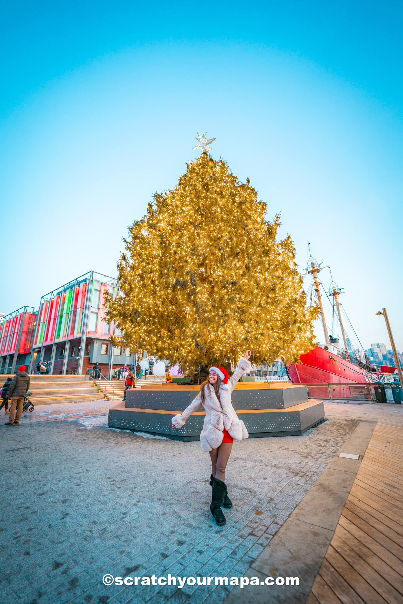 The Seaport - best Christmas decorations in NYC
