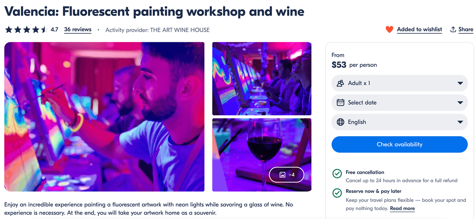 Florescent painting - things to do in Valencia when it rains