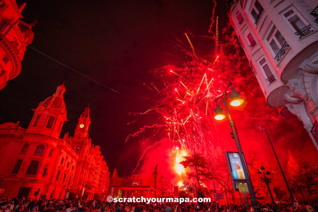 fireworks at Las Fallas Valencia