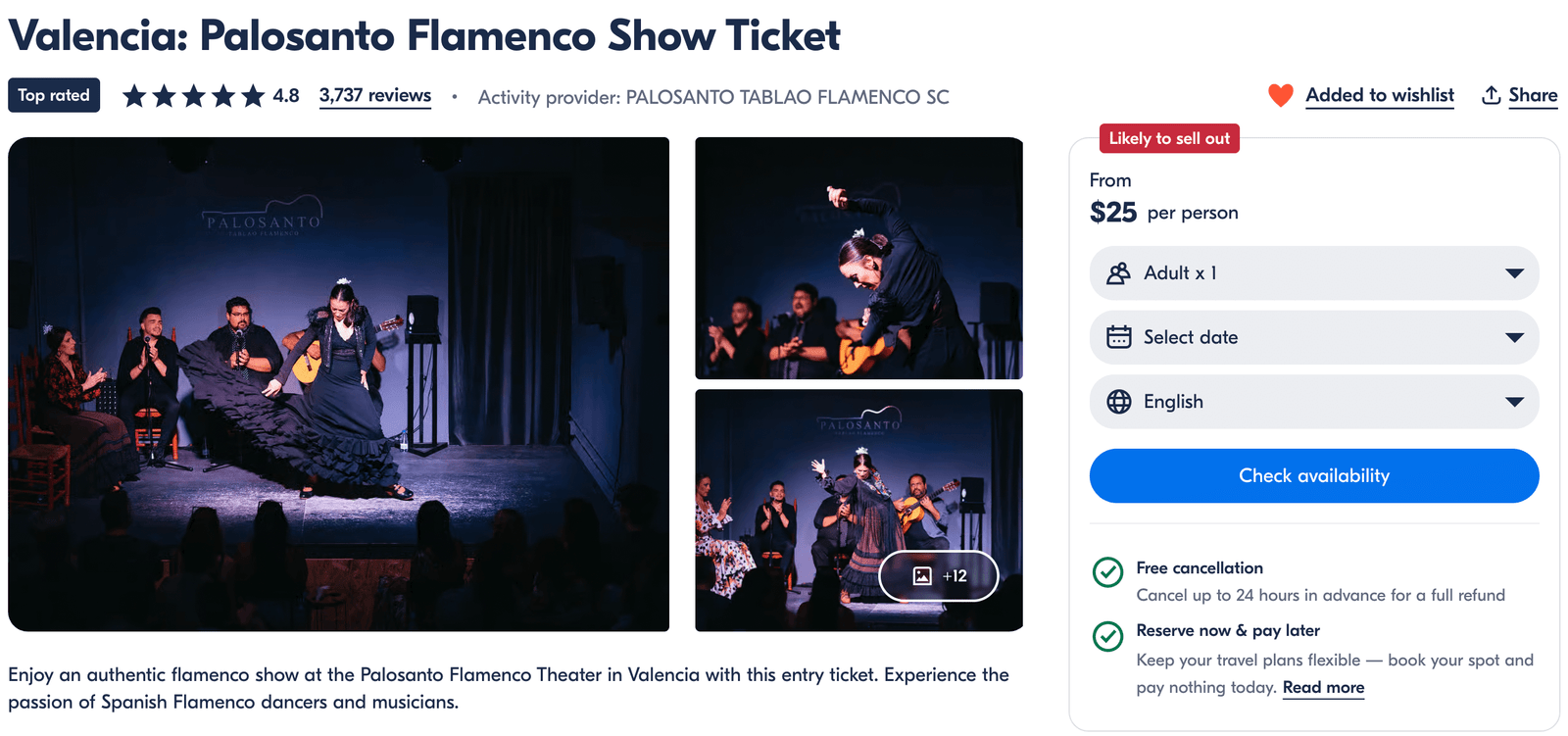 Palosanto Flamenco show - things to do in Valencia when it rains