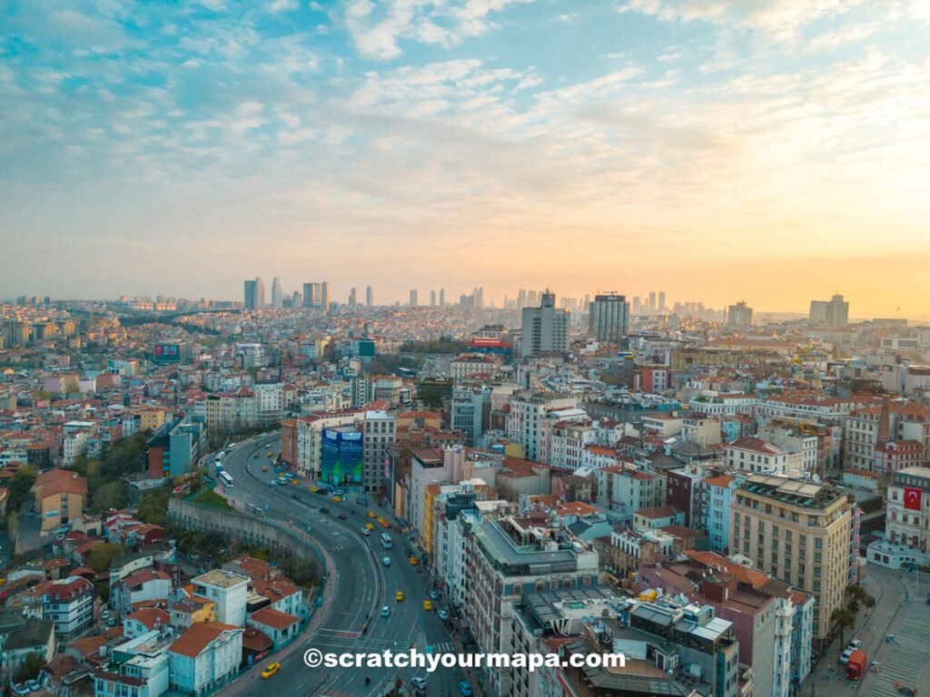 drone shot of Istanbul