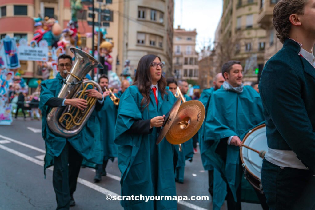 parades during Las Fallas in Valencia