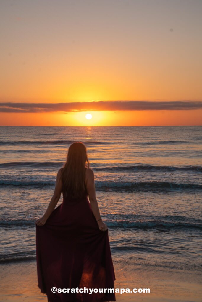 sunset at the beach in Valencia