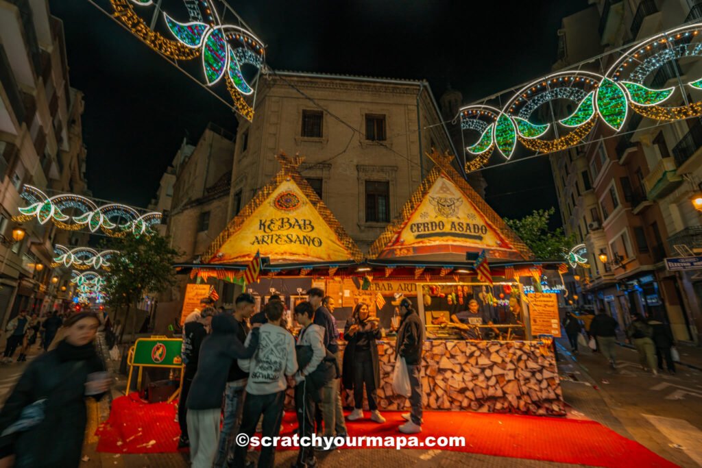 street food during Las Fallas in Valencia