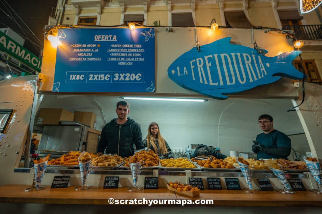 street food during Las Fallas in Valencia