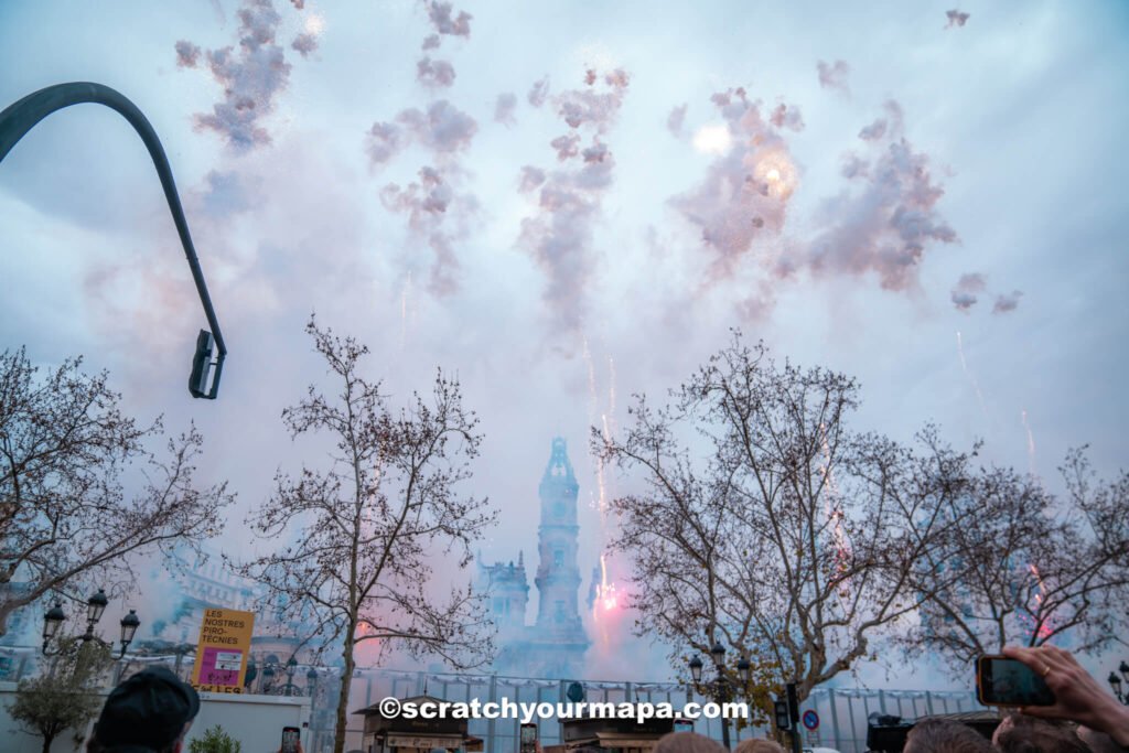 Mascletas during Las Fallas Valencia