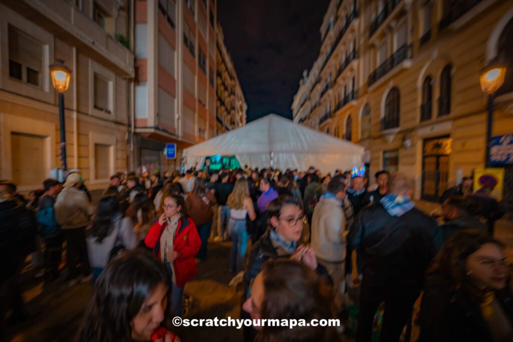tents during Las Fallas, Valencia