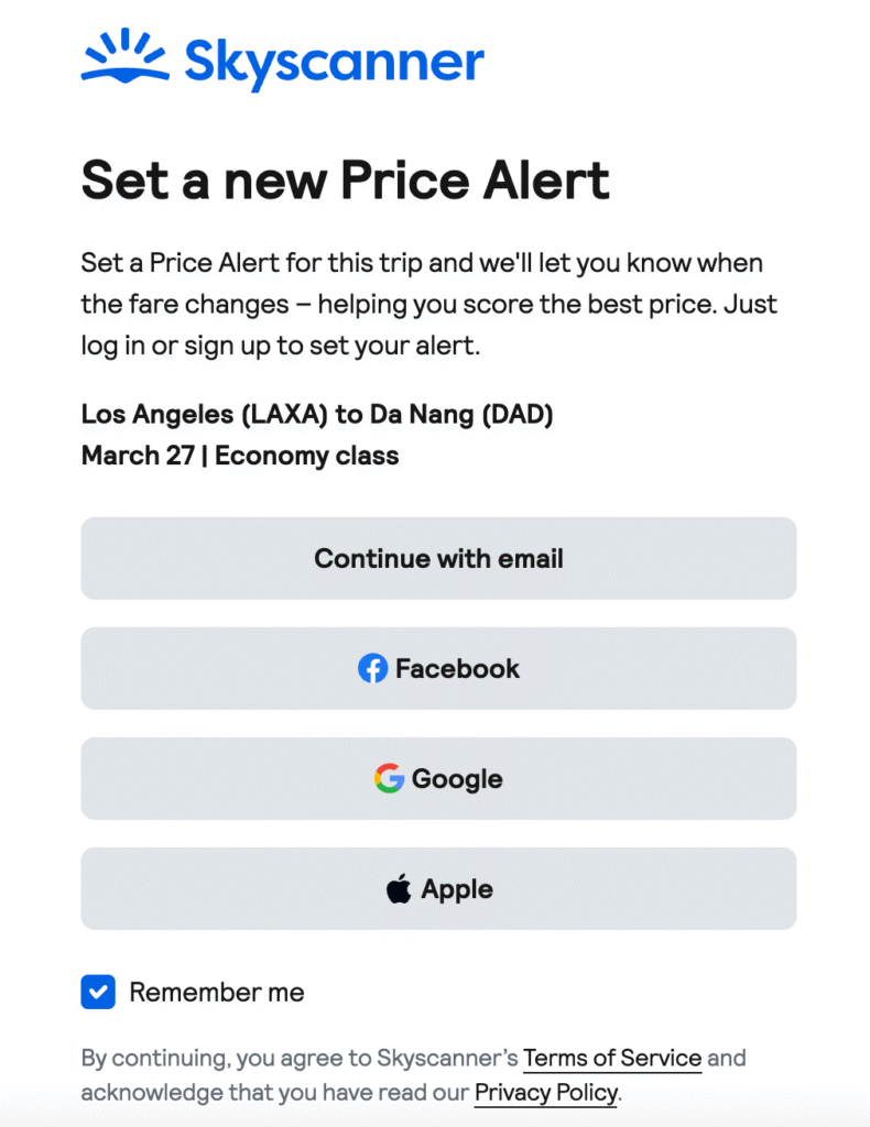 price alerts - when to buy a flight